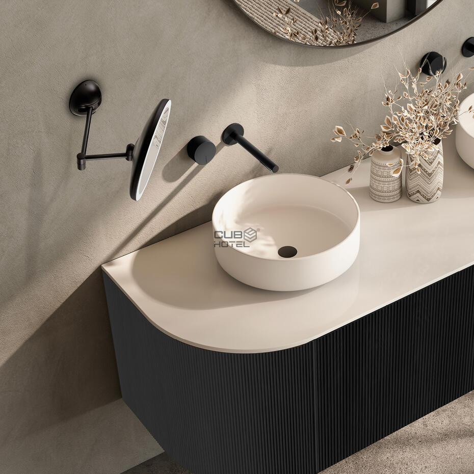 Black Rotating Wall Mirror with 3X Magnification and LED Light Black Rotating Wall Mirror with 3X Magnification and LED Light